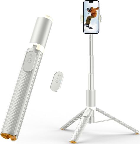 62" Phone Tripod & Selfie Stick, Tripod for iPhone with Remote, All-in-1 Cell Phone Stand, Portable, Lightweight Extendable for Selfies Video Recording Vlog, Compatible with iPhone Android in Saudi Arabia
