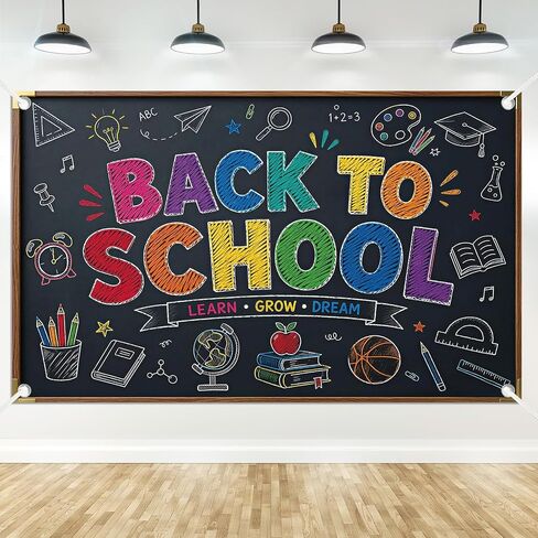Back to School Backdrop Decorations - First Day of School Backdrop Banner Party Decorations for Classroom Background Supplies - 71×43 Inch in Kuwait