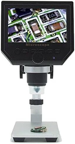 600x 3.6MP USB Digital Microscope with Aluminum Alloy Stent 4.3 Inches HD LCD Compatible with PCB Motherboard Repair Video Magnifier Camera (Magnification : 600X) (600X) in Kuwait