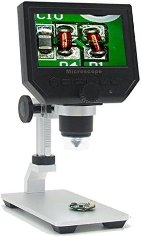 600x 3.6MP USB Digital Microscope with Aluminum Alloy Stent 4.3 Inches HD LCD Compatible with PCB Motherboard Repair Video Magnifier Camera (Magnification : 600X) (600X) in Kuwait