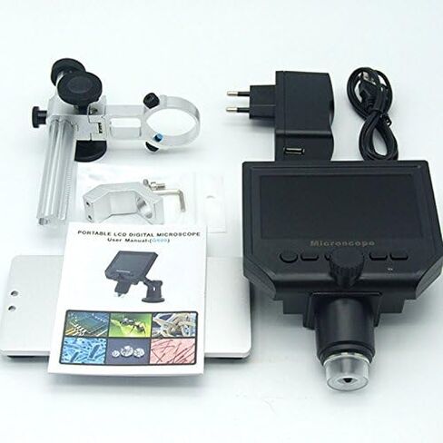 600x 3.6MP USB Digital Microscope with Aluminum Alloy Stent 4.3 Inches HD LCD Compatible with PCB Motherboard Repair Video Magnifier Camera (Magnification : 600X) (600X) in Kuwait