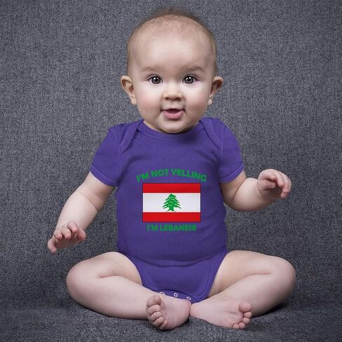 Custom Boy & Girl Baby Bodysuit I'm Not Yelling I Am Lebanese Lebanon Funny Cotton Baby Clothes Black Design Only 12 Months in Saudi Arabia