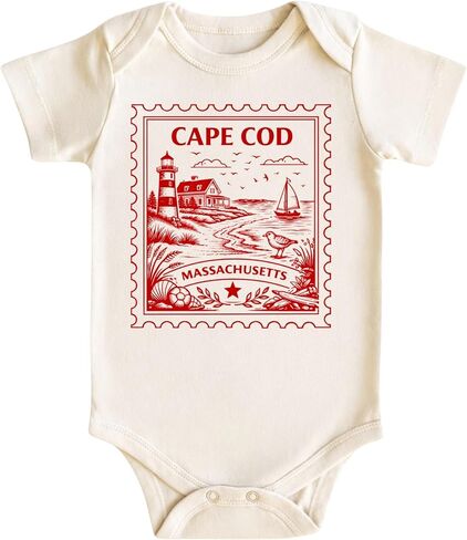 Cape Cod Massachusetts Baby Bodysuit for Boys Girls, Coastal Outfit - Boston, Cape Cod Vacation Baby Gifts in Saudi Arabia