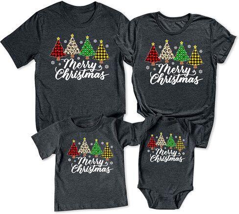 TEEAMORE Merry Christmas Graphic Print Xmas T-Shirt Dark Grey in Saudi Arabia