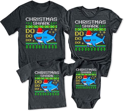 TEEAMORE Merry Christmas Graphic Print Xmas T-Shirt Dark Grey in Saudi Arabia