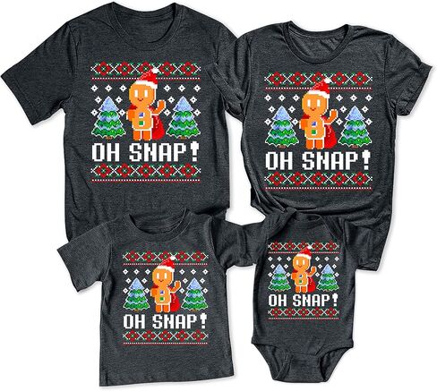 TEEAMORE Merry Christmas Graphic Print Xmas T-Shirt Dark Grey in Saudi Arabia