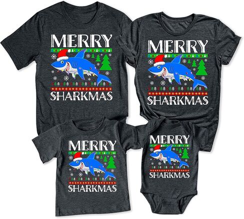 TEEAMORE Merry Christmas Graphic Print Xmas T-Shirt Dark Grey in Saudi Arabia