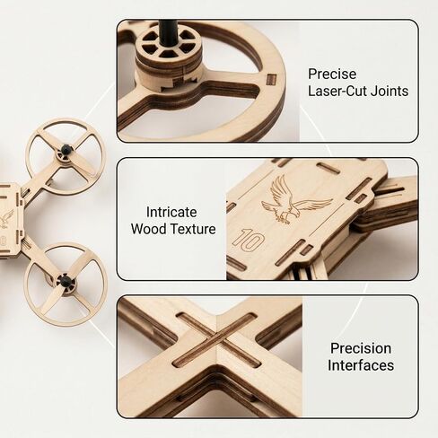 TREBIN DIY Wooden Drone Model Kit, DIY Wooden RC DroneKit, WoodenBuilding Blocks Flying Toys Assembled Kit,Remote Control Aircraft Training RC DroneQuadcopter, Beginner-Friendly STEM Project Mini Drone in Kuwait