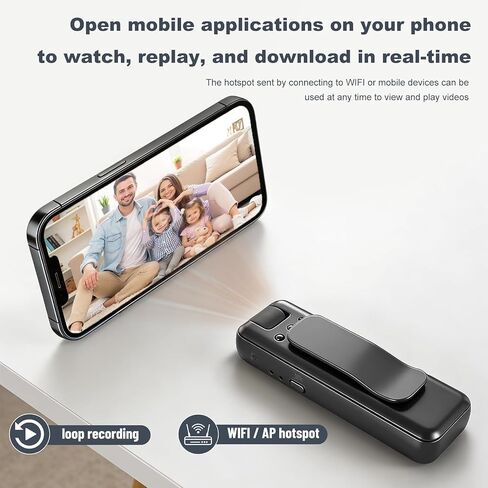 Mini Body Camera with Audio and Video Recording, Small Tiny Wearable Personal Portable Thumb POV Action Recorder DV Camcorder Night Version grabar Chest Security Guard Work Records Travel F1 in Kuwait