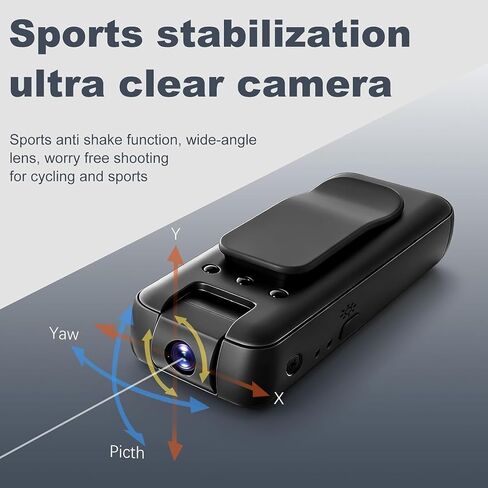 Mini Body Camera with Audio and Video Recording, Small Tiny Wearable Personal Portable Thumb POV Action Recorder DV Camcorder Night Version grabar Chest Security Guard Work Records Travel F1 in Kuwait