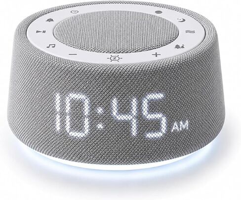 White Noise Alarm Clock for Bedroom, Night Light, Bluetooth Audio | Sleep sounds, Bluetooth speaker, ambient night light, dimmable display, adjustable alarm volume, bedside routine for adults in Kuwait