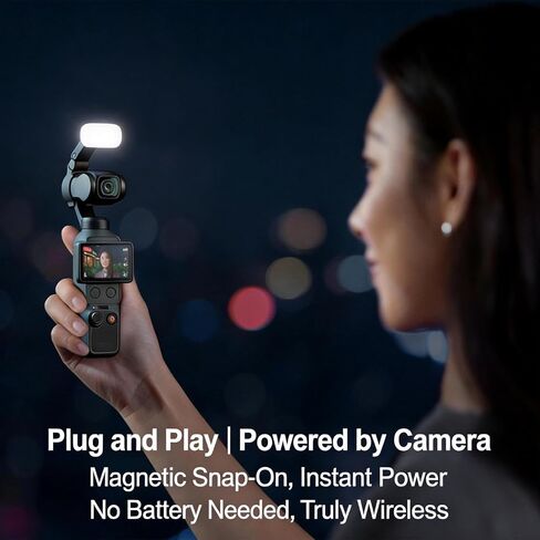 for DJI Osmo Pocket 4 Fill Light,Magnetic Attachment Fill Light for Pocket 4 only,3-Level Color and Brightness, Soft Portrait Light for Night & Backlit Selfies, Physical Beauty Light in Saudi Arabia