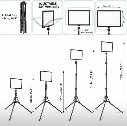 15W LED Photo Video Light 2-Pack, 69" Photography Lighting Kit for Camera | Bi-Color Dimmable LED Continuous Lights, 2800-6500K CRI 97+ 2000LM for Studios,YouTube TikTok Video Recording,Game Streaming in Saudi Arabia