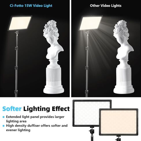 15W LED Photo Video Light 2-Pack, 69" Photography Lighting Kit for Camera | Bi-Color Dimmable LED Continuous Lights, 2800-6500K CRI 97+ 2000LM for Studios,YouTube TikTok Video Recording,Game Streaming in Saudi Arabia