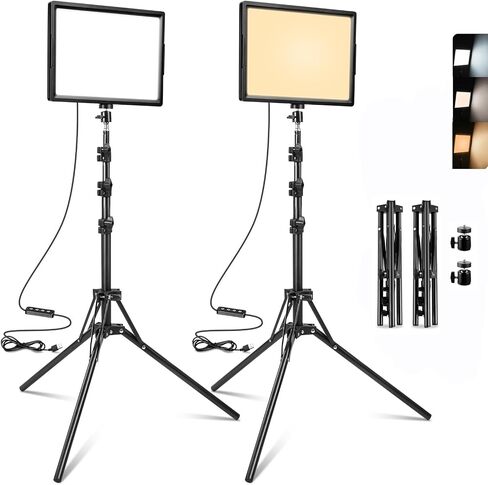 15W LED Photo Video Light 2-Pack, 69" Photography Lighting Kit for Camera | Bi-Color Dimmable LED Continuous Lights, 2800-6500K CRI 97+ 2000LM for Studios,YouTube TikTok Video Recording,Game Streaming in Saudi Arabia