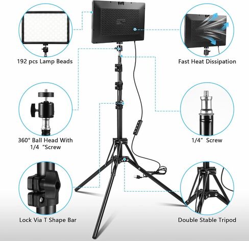 15W LED Photo Video Light 2-Pack, 69" Photography Lighting Kit for Camera | Bi-Color Dimmable LED Continuous Lights, 2800-6500K CRI 97+ 2000LM for Studios,YouTube TikTok Video Recording,Game Streaming in Saudi Arabia