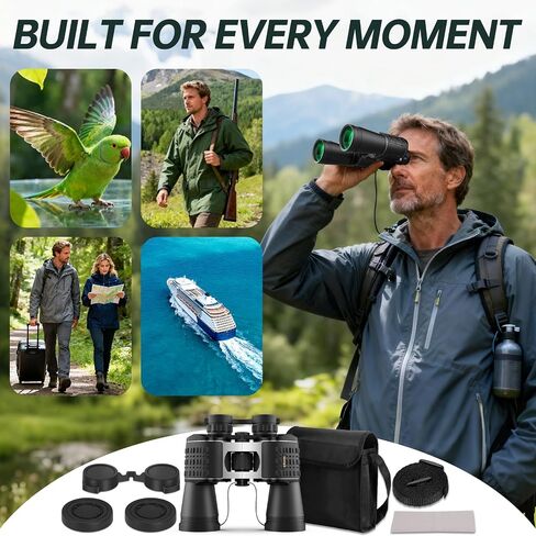 20x52 Binoculars for Adults High Powered - Hunting Binoculars with Carrying Case for Bird Watching Stargazing Cruise Ship Travel Sports in Saudi Arabia