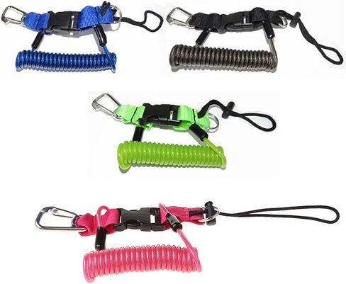 Underwater Diving Coil Camera Light Torch Lanyard Clip Buckle Strap Pink in Kuwait