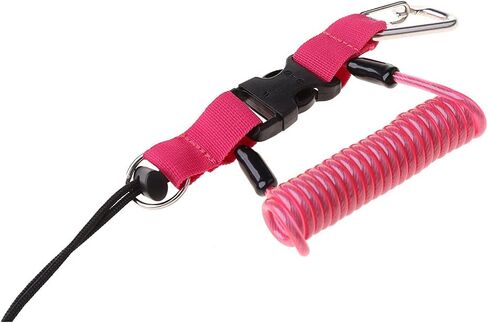 Underwater Diving Coil Camera Light Torch Lanyard Clip Buckle Strap Pink in Kuwait