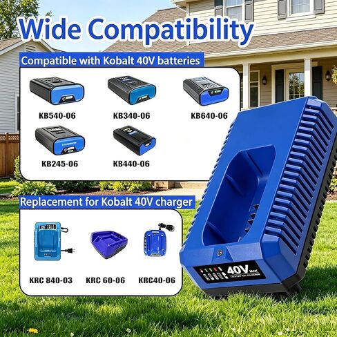 3A Charger Replacement for Kobalt 40V Battery Charger KRC 40-06 KRC 60-06 KRC 840-03, Compatible with Kobalt 40-Volt Battery KB240-03 KB640-03 KB240-06 KB640-06 KRC40-06 KB340C-06 KB245-06 KB440-03 in Saudi Arabia