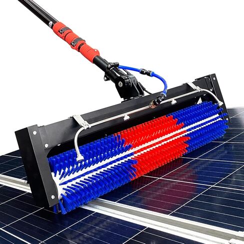 Solar Panel Cleaning Brush, 400rpm Hight-speet Brush,24FT Water Fed Pole, Adjustable Carbon Fiber Pole, AC Power Supply,PE bristles in Kuwait