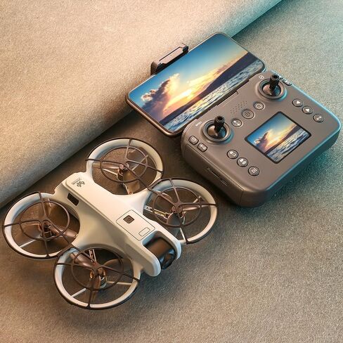 Display Screen RC Drone Quadcopter with Dual 180° Adjustable Cameras, 360° Full Propeller Protection & Detachable Propeller Guard, Equipped with Brushless Motor and Optical Flow Positioning System; Supports One Key Takeoff & Landing, Headless Mode, Emerge in Saudi Arabia