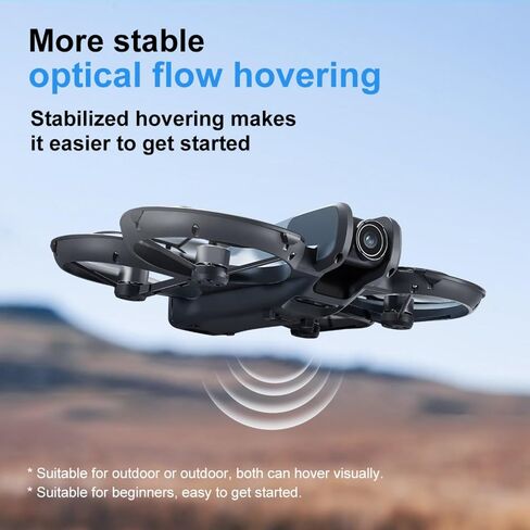 Display Screen RC Drone Quadcopter with Dual 180° Adjustable Cameras, 360° Full Propeller Protection & Detachable Propeller Guard, Equipped with Brushless Motor and Optical Flow Positioning System; Supports One Key Takeoff & Landing, Headless Mode, Emerge in Saudi Arabia