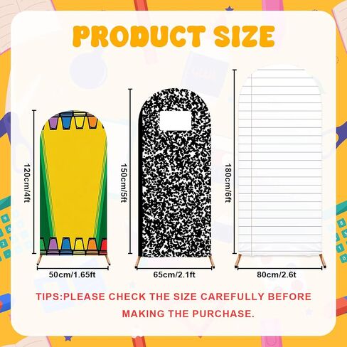 3Pcs 4/5/6Ft Back to School Arch Backdrop Cover Set | Notebook Paper Design First Day of School Decor, Classroom Student Portrait Photoshoot Welcome Back to School Party in Saudi Arabia
