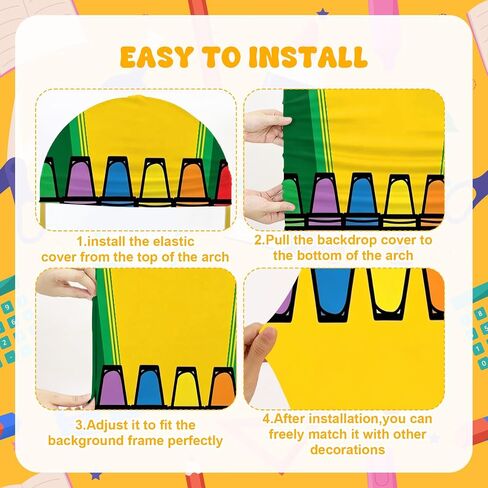3Pcs 4/5/6Ft Back to School Arch Backdrop Cover Set | Notebook Paper Design First Day of School Decor, Classroom Student Portrait Photoshoot Welcome Back to School Party in Saudi Arabia