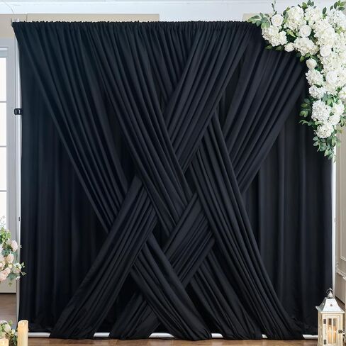 20ft x 10ft White Backdrop Curtain Panels for Parties, Thick Wrinkle Resistant 4 Panels Polyester Wedding Backdrop Drapes for Party Birthday Backdrop Photography Home Decorations in Saudi Arabia