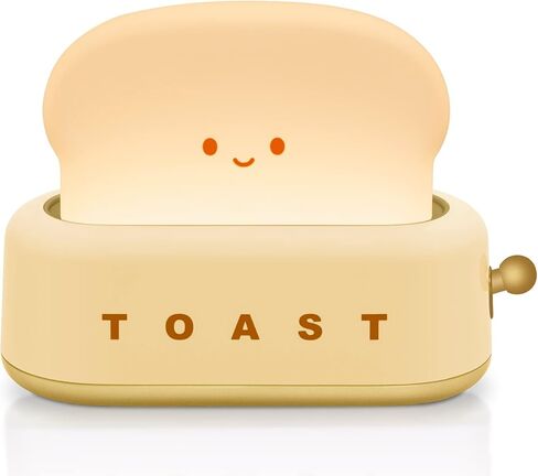 Desk Decor Cute Toast Lamp Small Desk Lamp Night Light for Kids | Rechargeable with Smile Face Kawaii Decor for Bedroom, Table, Bedside, Desk Gifts for Kids and Adults in Saudi Arabia
