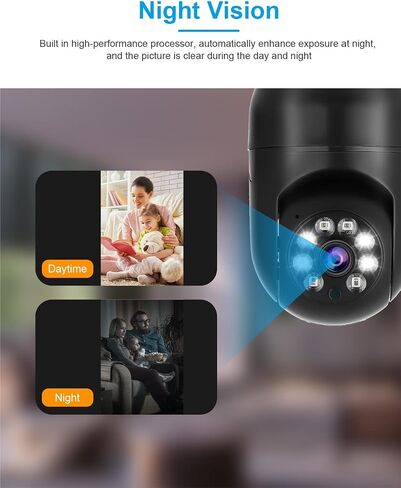 Light Bulb Camera for Home Security 1080P Wireless WiFi Security Cameras 2.4Hz Pan Tilt E27 Light Bulb Camera WiFi Outdoor with 2-Way Audio/Motion Detection/Siren Alarm/Night Vision in Saudi Arabia