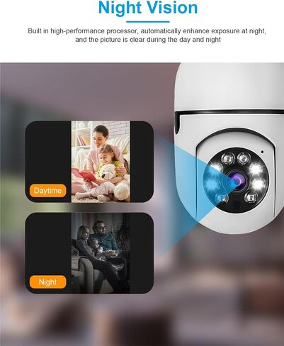 Light Bulb Security Camera 1080P WiFi Camera 2.4Ghz 360 Degree WiFi Outdoor Panoramic IP Camera Wireless WiFi Security Camera System with Night Vision, 2-Way Audio, Motion Detection Alarm in Saudi Arabia