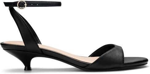 Women Kitten Heels Ankle Strap Open Toe Sandals,Black,7 | Strappy Heels,1.5 Inch,Low Heel,Party,Casual,Dress Shoes in Saudi Arabia