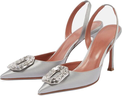 Vertundy Women's Rhinestone Slingback Pumps Pointed Toe Satin Crystal Stiletto High Heels Sandals Party Wedding Bride Pump Dress Shoes in Saudi Arabia