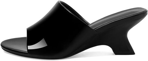 DOEYG Peep Toe Wedges Sandals for Women Kitten Heel Mule Sandals Comfortable Dres Summer Slide Sandal in Saudi Arabia