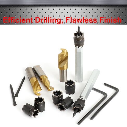13 Pieces Spot Weld Cutter Sets Double Sided, 3/8" and 5/16" HSS Spot Weld Cutter Remover Drill Bits with Hex Shank, Titanium Coated Cobalt Spot Weld Drill Bit Set Kit 6.5MM 8MM 10MM in Saudi Arabia