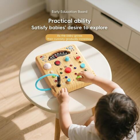 Busy Board for Toddlers, Simulated Electrical Circuit Machine Preschool Learning Toy with Switches & LED Lights, Fine Motor Skills Activity Toy for Age 3+ Year Old Kids Boy Girl, Birthday Gift in Saudi Arabia