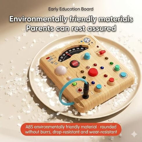 Busy Board for Toddlers, Simulated Electrical Circuit Machine Preschool Learning Toy with Switches & LED Lights, Fine Motor Skills Activity Toy for Age 3+ Year Old Kids Boy Girl, Birthday Gift in Saudi Arabia