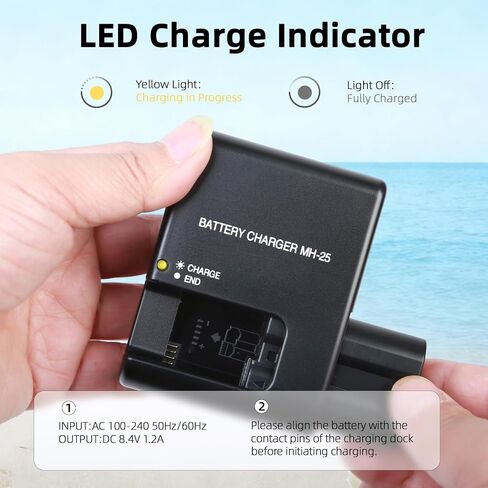 MH-25A Battery Charger for Nikon EN-EL15 EN-EL15a EN-EL15b(c) Battery Compatible with Nikon D7500 D7100 D7000 D850 D810 D800 D780 D750 D610 D600 D500 Coolpix Z5 ZR Z6 Z7 Digital SLR Cameras in Kuwait