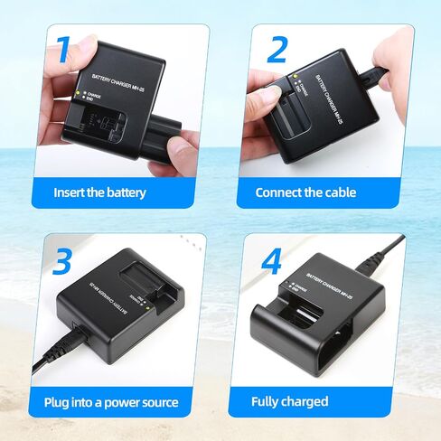 MH-25A Battery Charger for Nikon EN-EL15 EN-EL15a EN-EL15b(c) Battery Compatible with Nikon D7500 D7100 D7000 D850 D810 D800 D780 D750 D610 D600 D500 Coolpix Z5 ZR Z6 Z7 Digital SLR Cameras in Kuwait