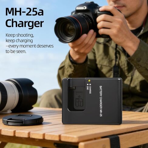 MH-25A Battery Charger for Nikon EN-EL15 EN-EL15a EN-EL15b(c) Battery Compatible with Nikon D7500 D7100 D7000 D850 D810 D800 D780 D750 D610 D600 D500 Coolpix Z5 ZR Z6 Z7 Digital SLR Cameras in Kuwait