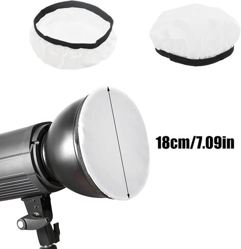 2 Pack Light Diffuser Sock, 7"/18cm Soft Lampshade Reflector Lamp Sock Standard Diffuser, Soft White Diffusers for Studio Strobe Reflectors/Ring Light in Saudi Arabia
