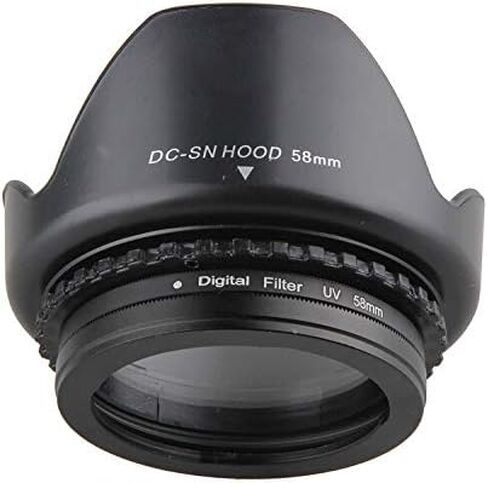 Camera Lens Filter Adapter Metal FA-DC58C 58mm Lens Cap Lens Hood UV Filter for Canon PowerShot G1X (Incompatible with G1X II) Excellent in Saudi Arabia