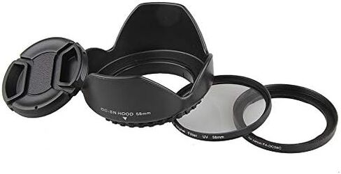 Camera Lens Filter Adapter Metal FA-DC58C 58mm Lens Cap Lens Hood UV Filter for Canon PowerShot G1X (Incompatible with G1X II) Excellent in Saudi Arabia