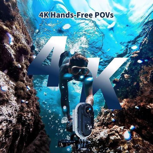 4K Thumb Action Camera with Memory Card Mini Body Camera WiFi Magnetic Clip Wearable Hands-Free Recording POV Camera Waterproof case Mount Anywhere for Sports Vlogging Cycling (DarK Black, 128, GB) in Kuwait