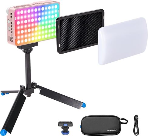 Amaran Ace 25c RGBWW LED Video Light All-in-One Creator Kit | 32W Boost Mode, 2300K-10000K RGBWW, 1171 Lux Output at 5600K, 4500mAh Battery, USB-C PD, for Mobile Creators, Pink in Kuwait