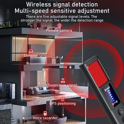 Hidden Camera Detectors, 2026 AI Upgraded Spy Camera Detectors | 8 Levels Sensitivity 9 Modes Signal, 25H Battery, Mini Device Finder for Hotel Car Office Home Travel Meeting Room in Kuwait