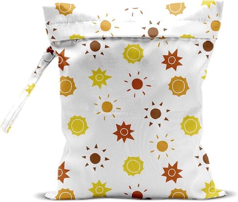 Sun Wet Dry Bag 12x10 Inch, Sun Gifts for Women Friend | Waterproof Reusable Wet Bag for Swimsuit, Travel, Beach, Pool, Diapers, Dirty Yoga Gym Clothes, Stroller, Makeup Bags in Saudi Arabia