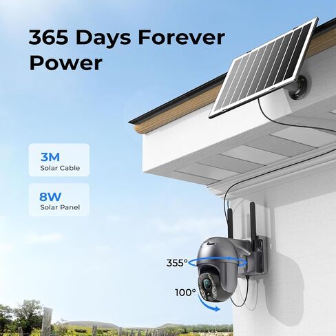 ELYSOO 5MP Cellular Security Camera Outdoor, No WiFi Security Camera with 10X Optical Zoom, 4G LTE Solar Powered Cameras, Human Detection & Auto Focus, Color Night Vision, Pan Tilt 360° Live View in Saudi Arabia